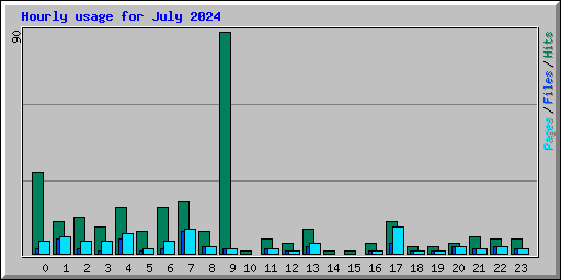 Hourly usage for July 2024